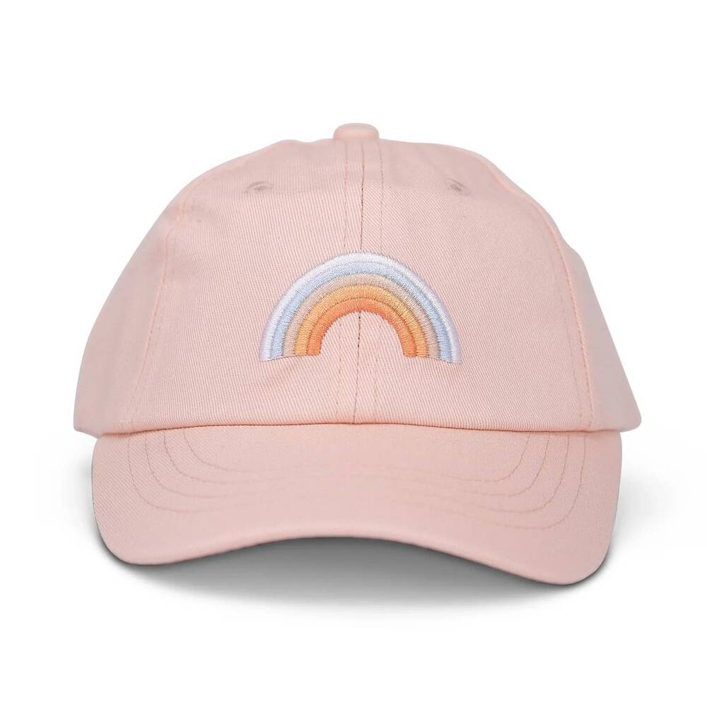 NEW CASH & CO. girl's blushing rainbow cap in pink
